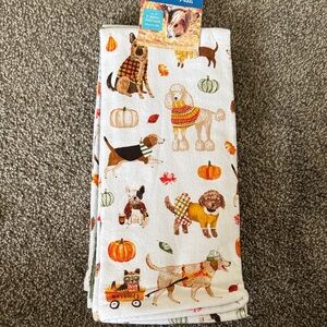 *NEW* Dog fall themed kitchen towels-3 pack